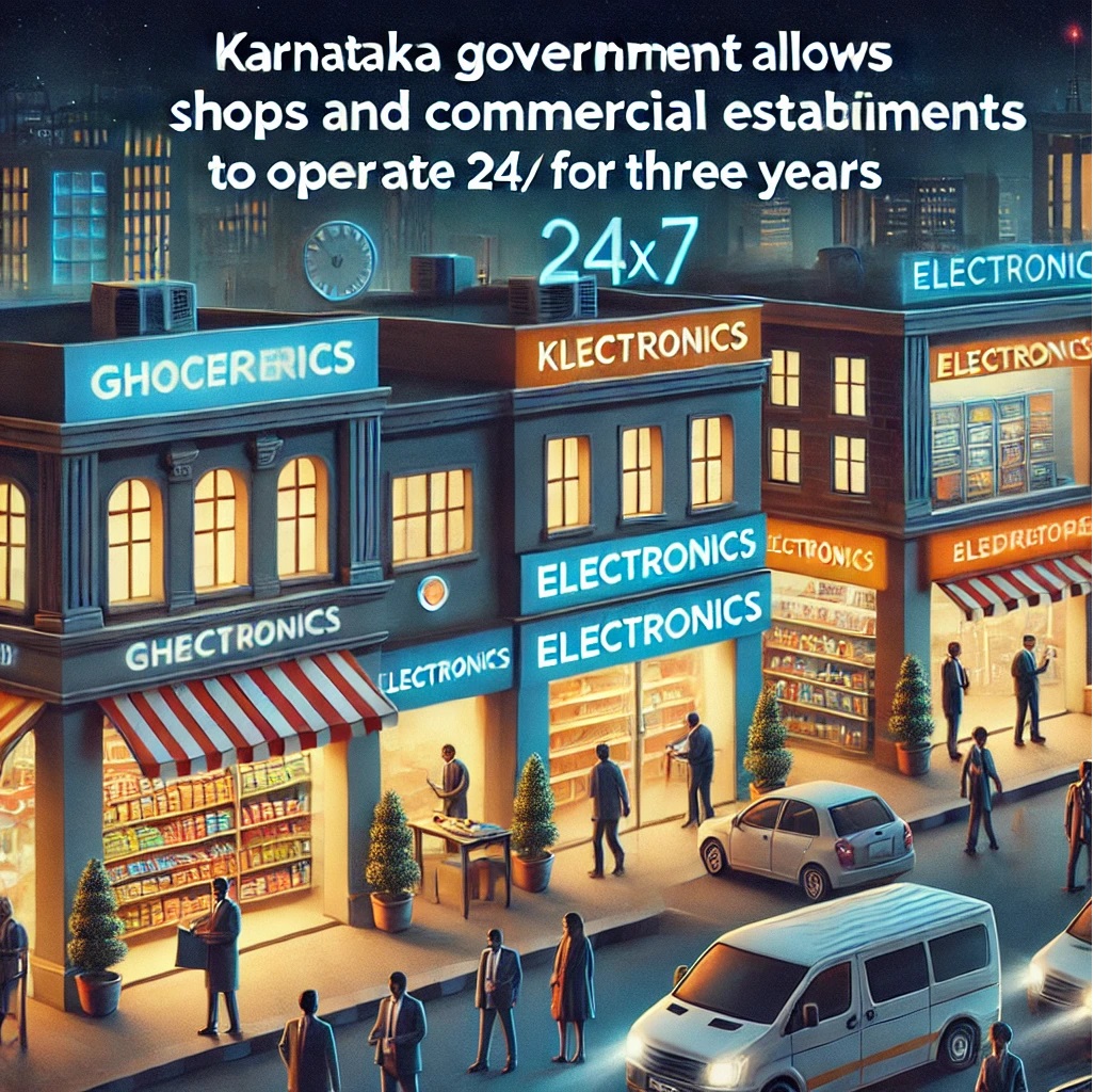 Karnataka Government Allows Shops and Commercial Establishments to Operate 24×7 for Three Years: Key Guidelines