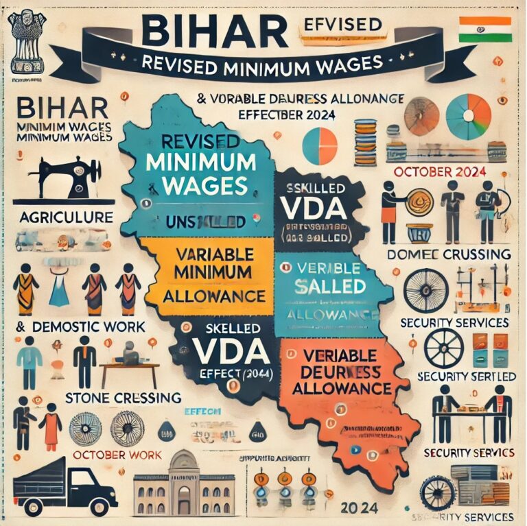 Bihar’s Revised Minimum Wages and Variable Dearness Allowance (VDA) – Effective October 2024